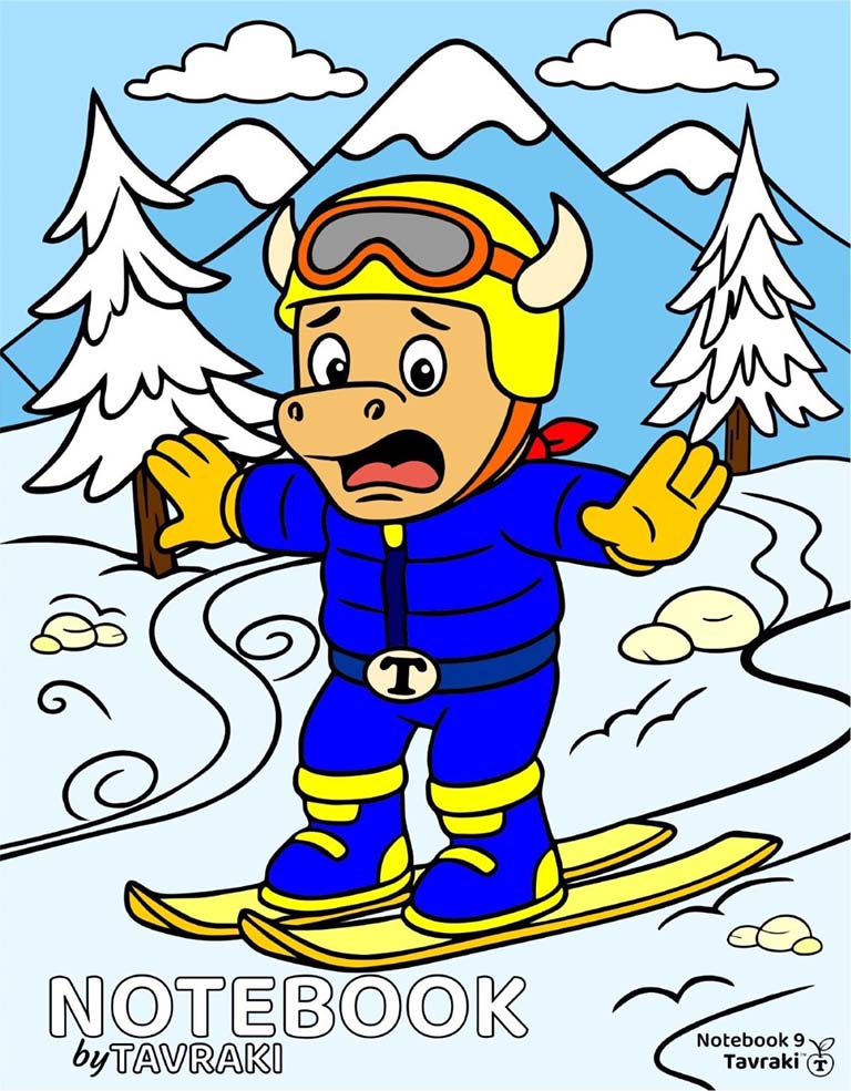 Notebook 9 cover: The Ski Ride